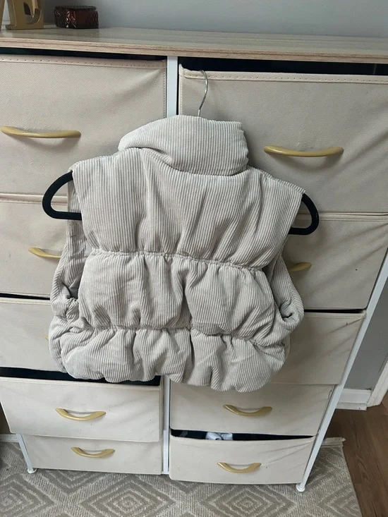 Love Tree Beige Corduroy Puffer Vest - Picture 4 of 4